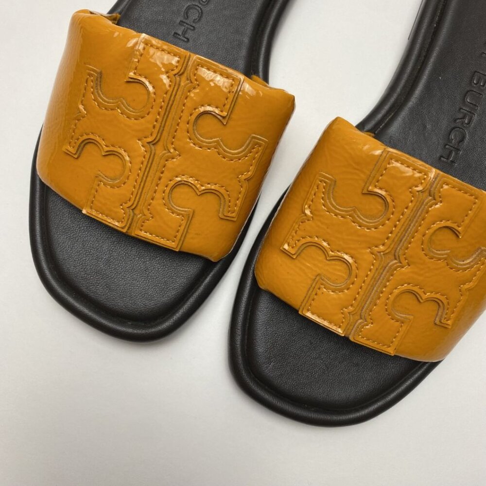 Tory Burch Slide Sandals Mustard Yellow Size 5.5 - Picture 2 of 8